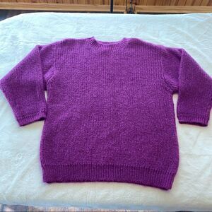 Andrea Jovine Purple Crew Neck Oversized Sweater Size Large